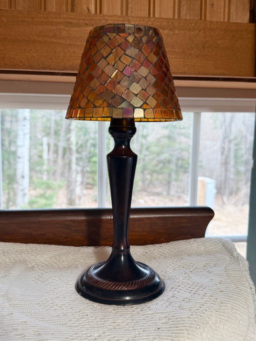 Mosaic Tile Accent Table Lamp - Amber Tones